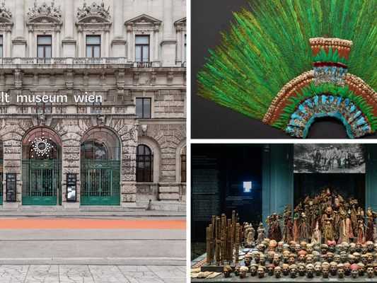 Das Weltmuseum am Wiener Heldenplatz zeigt Ausstellungsobjekte verschiedener Kulturen.