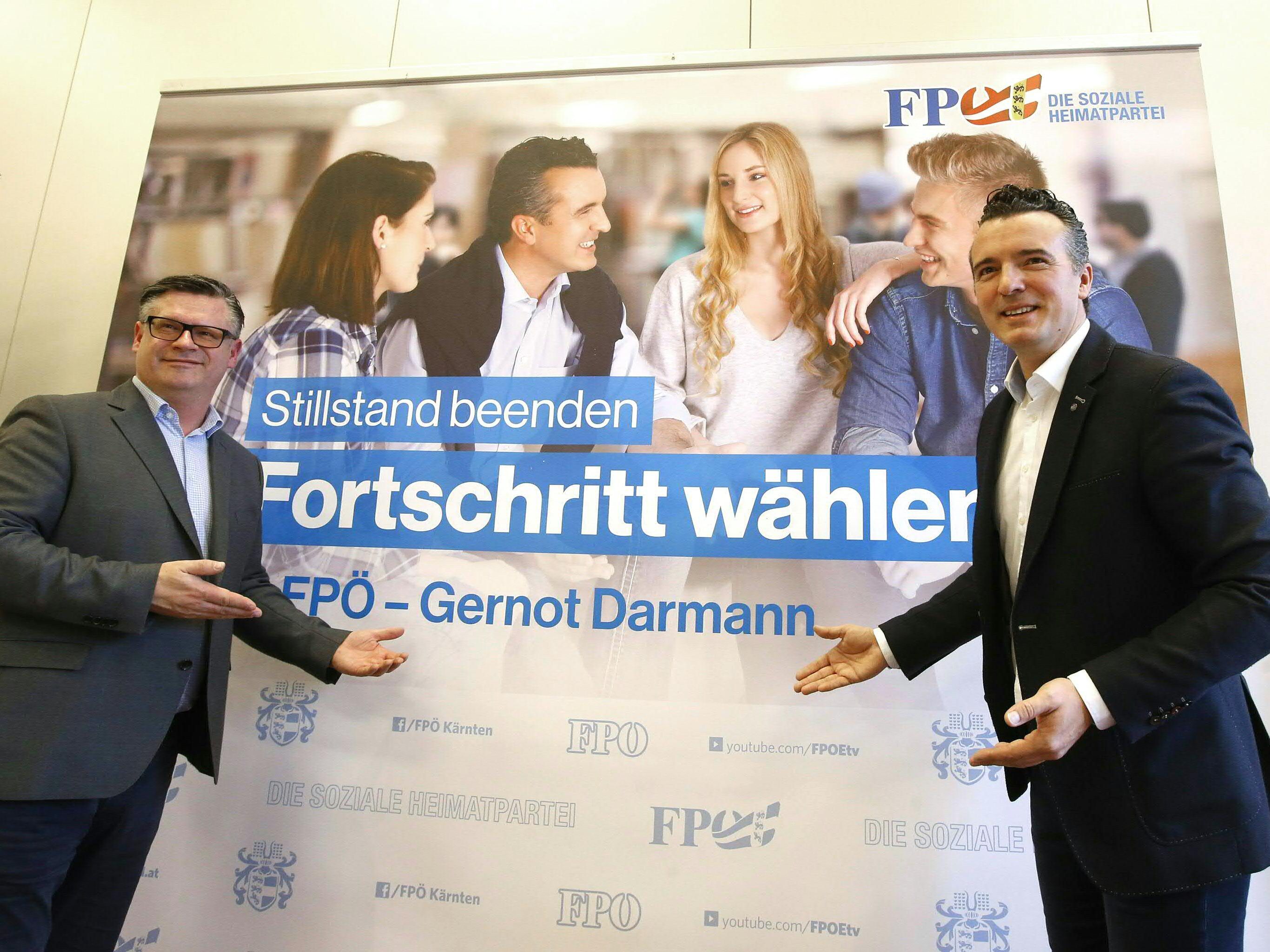 "Stillstand beenden" lautet der zentrale Slogan der FPÖ Kärnten.