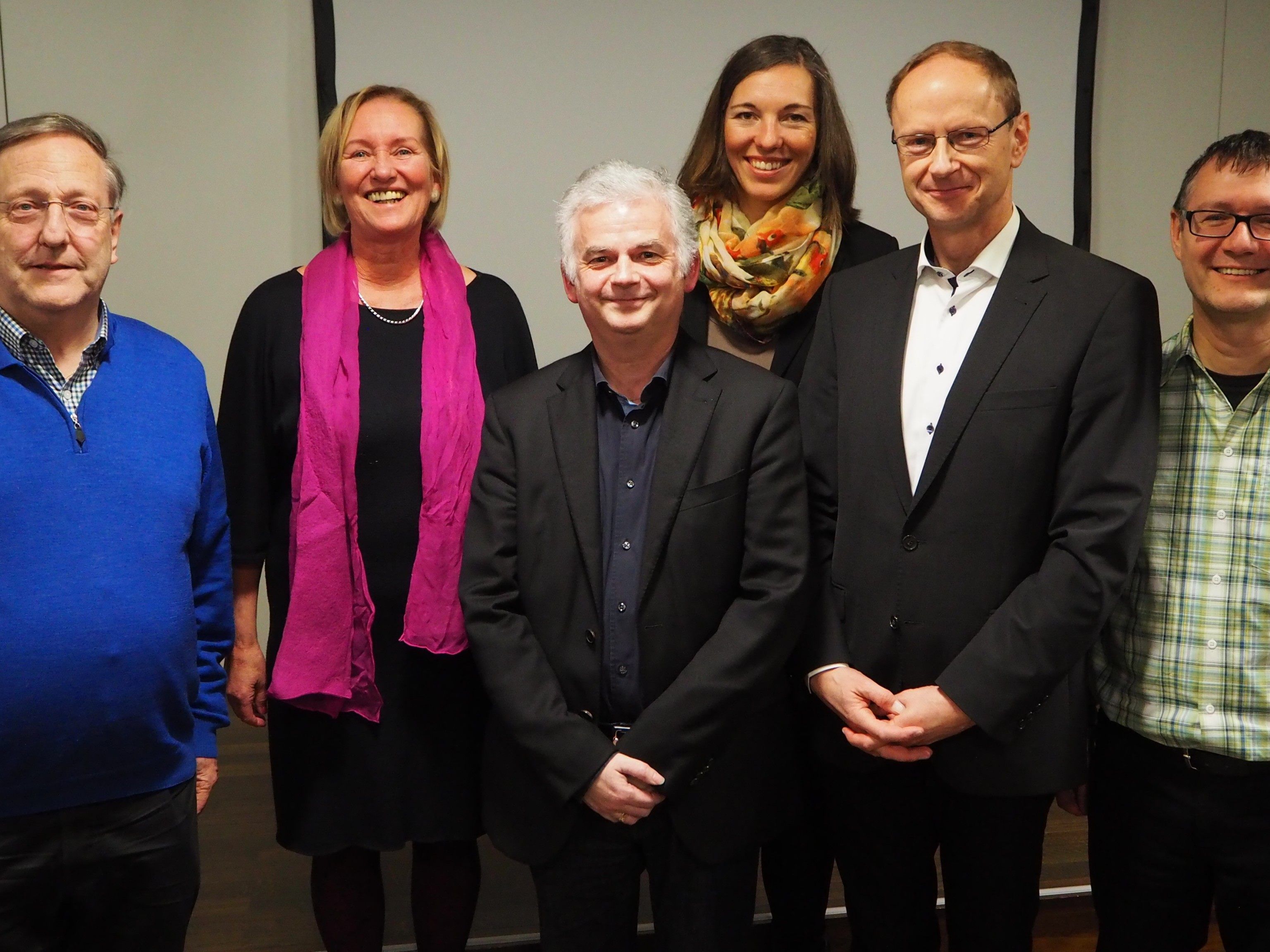 Pfarrer Wilfried Blum, Ingrid Mathis, Wallfahrtsseelsorger Walter Juen, Mirjam Entner, Anselm Hartmann, Thomas Berger-Holzknecht.