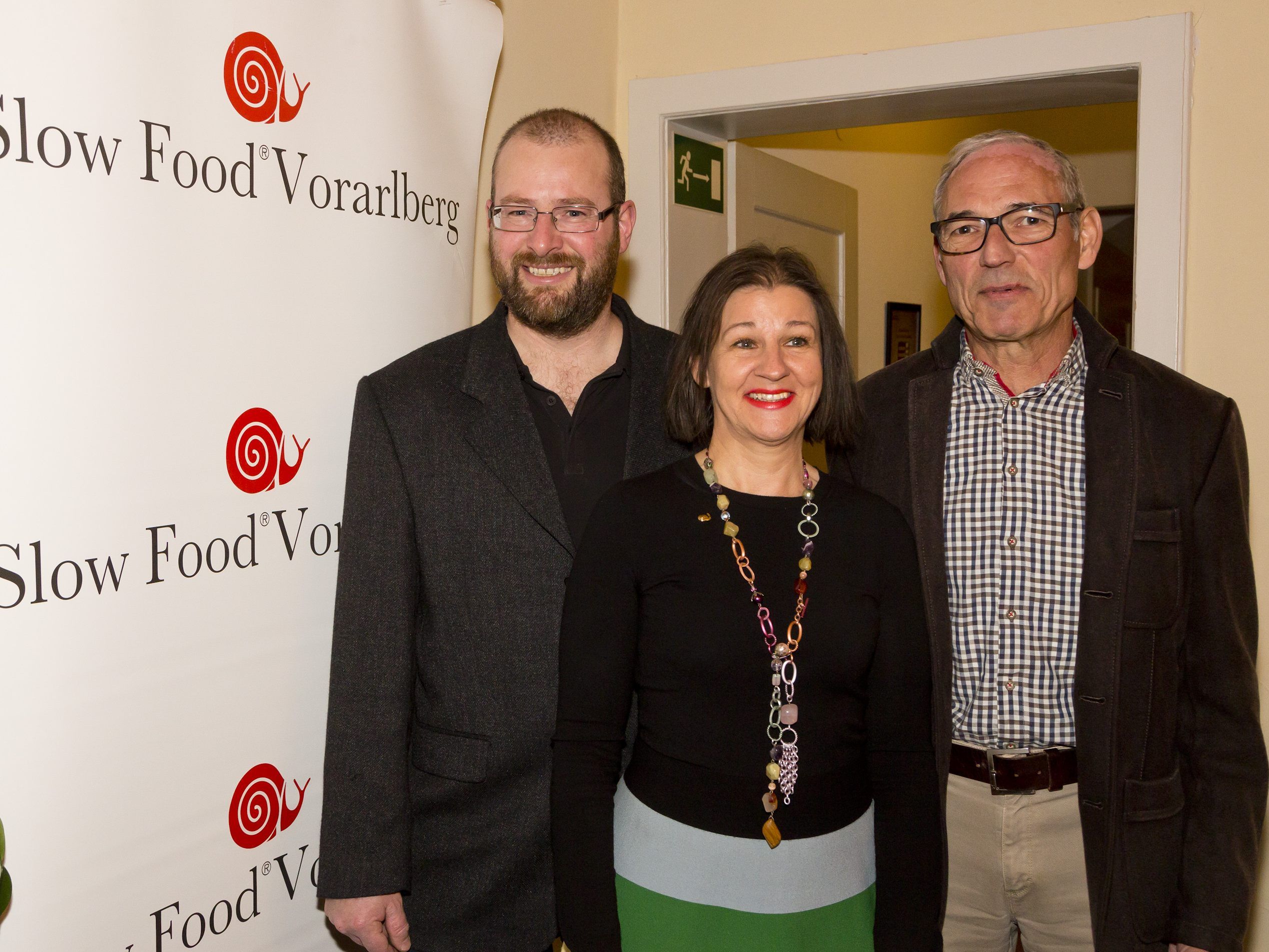 bisheriger Präsident Vito Mussner, neue slow food-Präsidentin Sabine Hackl-Schatzmann und Stellvertreter Werner Nenning.