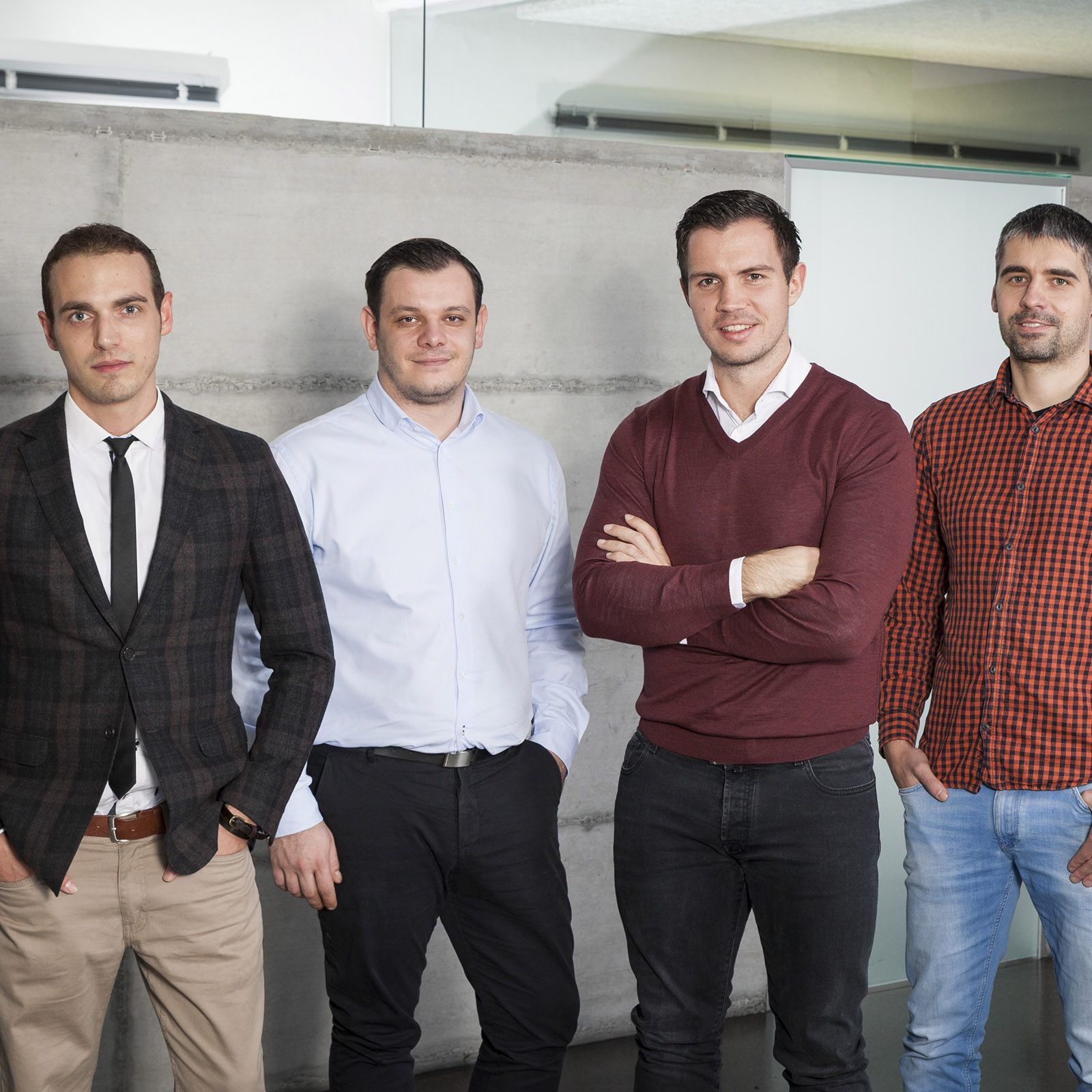 Das Führungs-Team: Matteo Ender (Creative Director), Marko Tovilo (Geschäftsführer), Florian Wassel (Geschäftsführer) und Benjamin Meier (Leiter Entwicklung - v.l.).