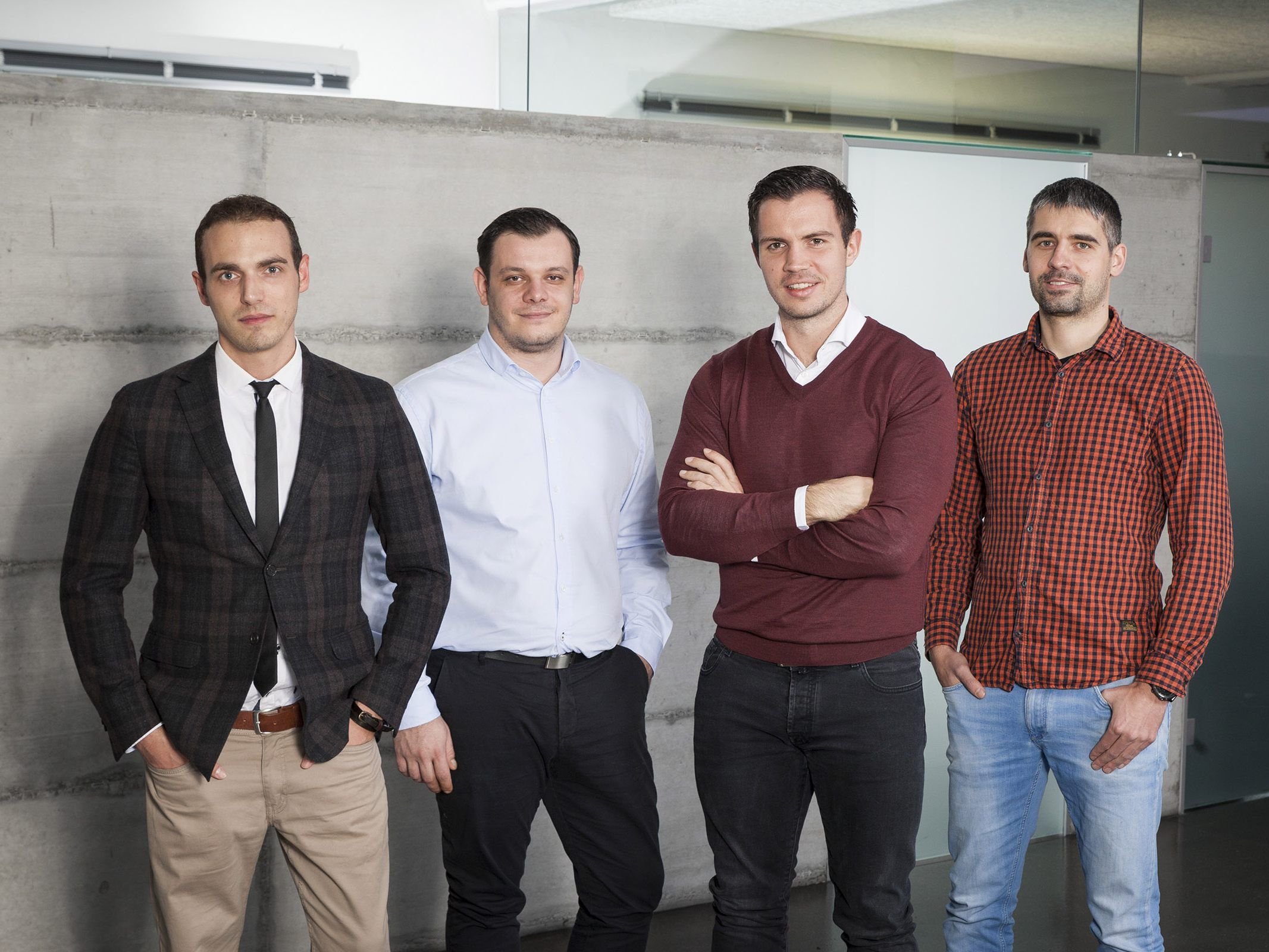 Das Führungs-Team: Matteo Ender (Creative Director), Marko Tovilo (Geschäftsführer), Florian Wassel (Geschäftsführer) und Benjamin Meier (Leiter Entwicklung - v.l.). Das Führungs-Team: Matteo Ender (Creative Director), Marko Tovilo (Geschäftsführer), Florian Wassel (Geschäftsführer) und Benjamin Meier (Leiter Entwicklung - v.l.).
