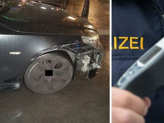 Der Alkolenker versuchte mit seinem beschädigten Fahrzeug zu flüchten.