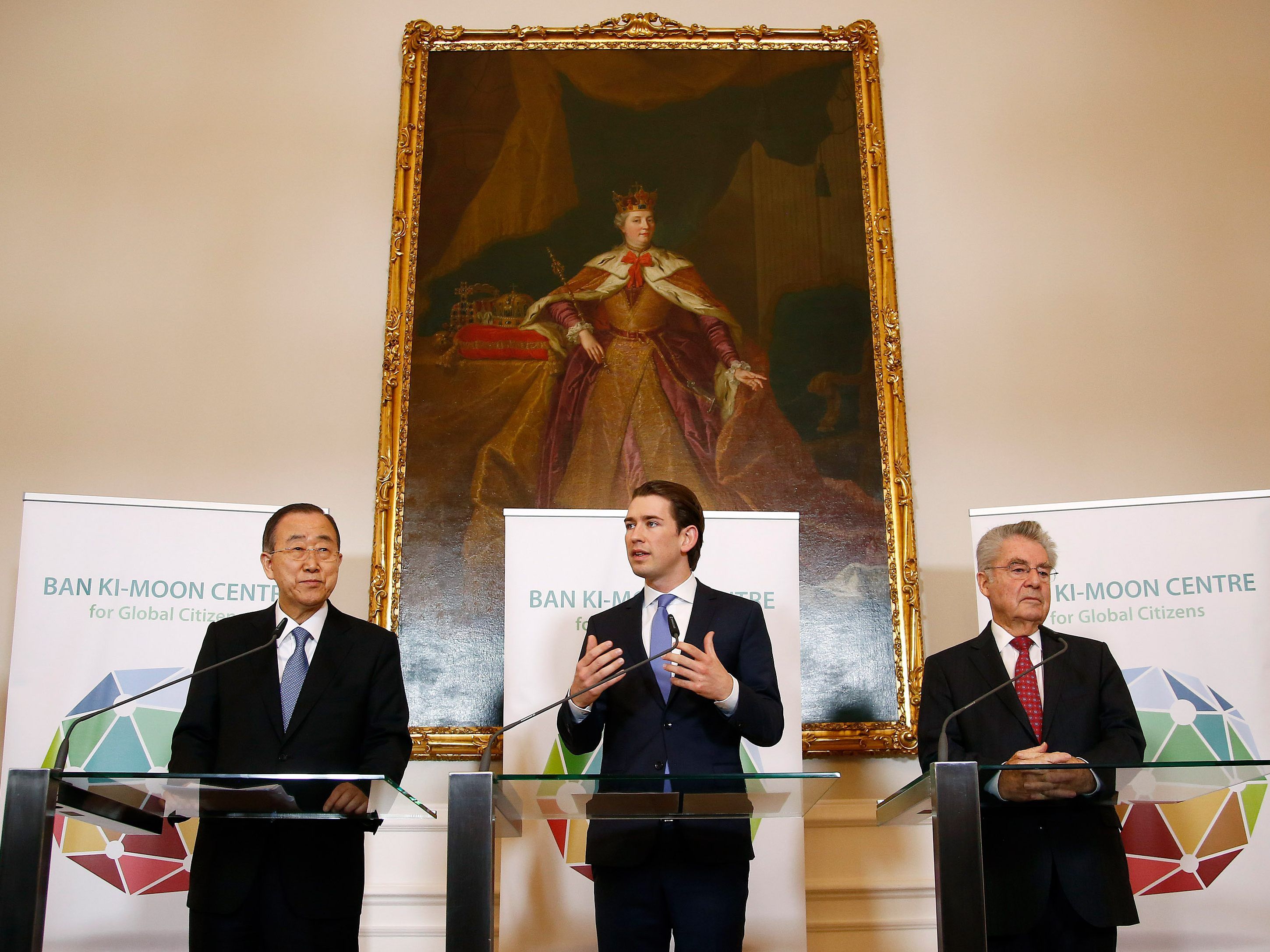 Sebastian Kurz und Heinz Fischer eröffneten das Ban Ki-Moon Center in Wien. Sebastian Kurz und Heinz Fischer eröffneten das Ban Ki-Moon Center in Wien.