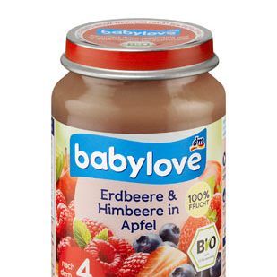 dm ruft "babylove Erdbeere & Himbeere in Apfel" zurück