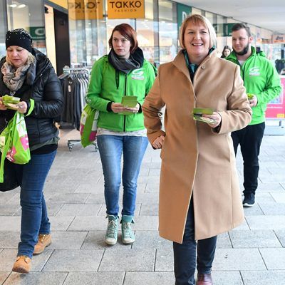 Helga Krismer (Grüne) kämpf im Finale um jede Stimme.