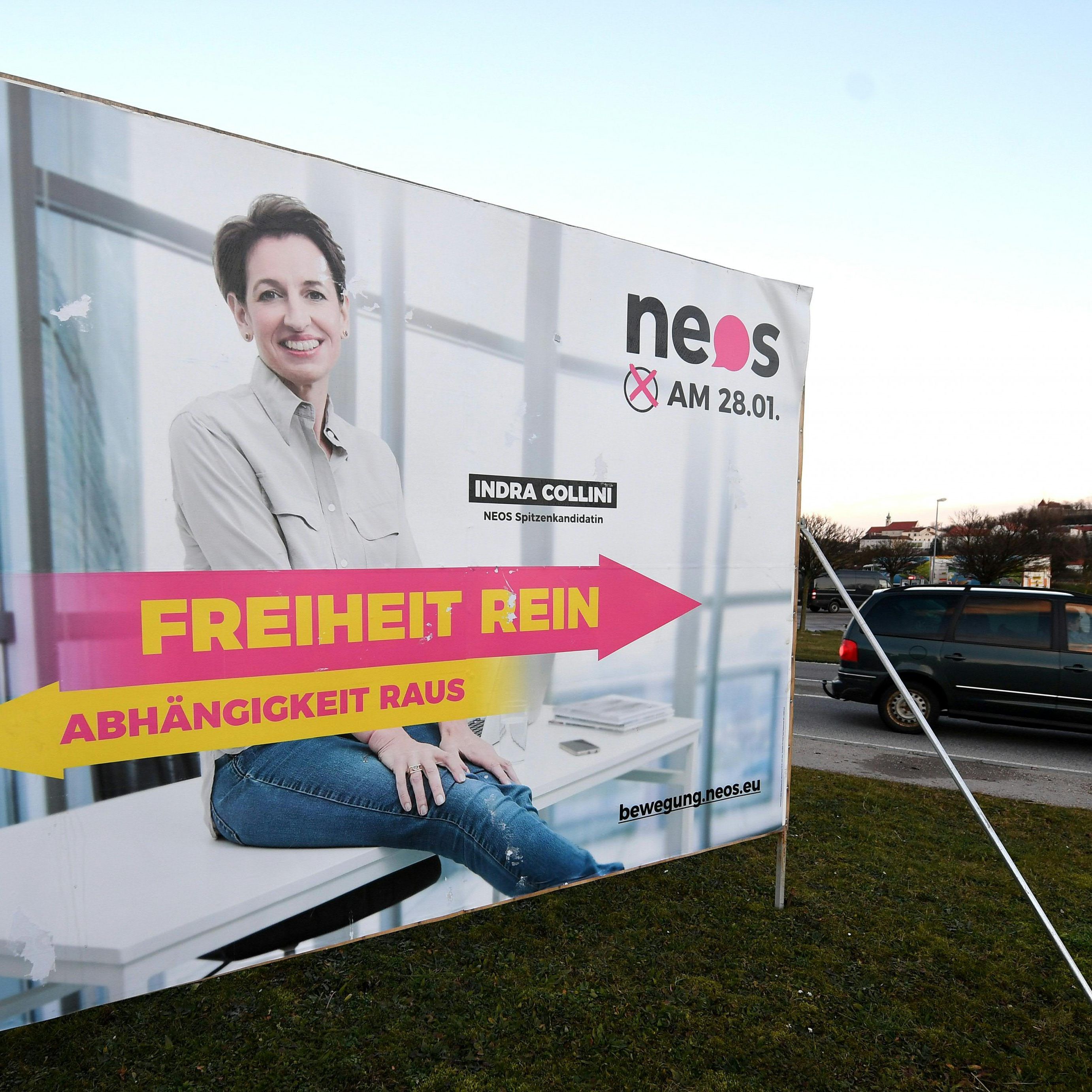 Die finale Plakatserie der NEOS zur NÖ-Landtagswahl 2018.