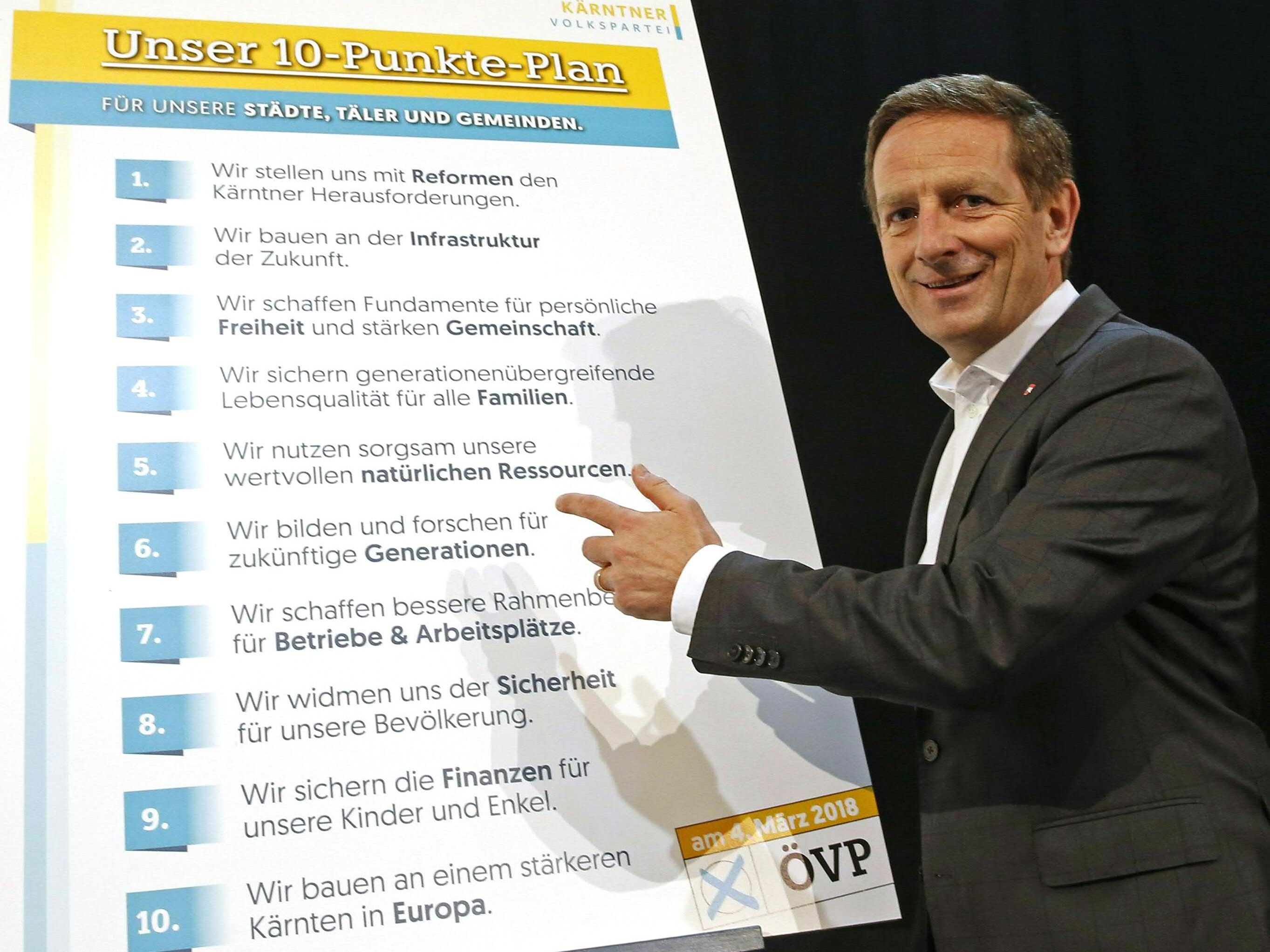 Die Schwerpunkte der ÖVP-Kärnten liegen beim Ausbau der Infrastruktur und stärkeren Reformbemühungen.