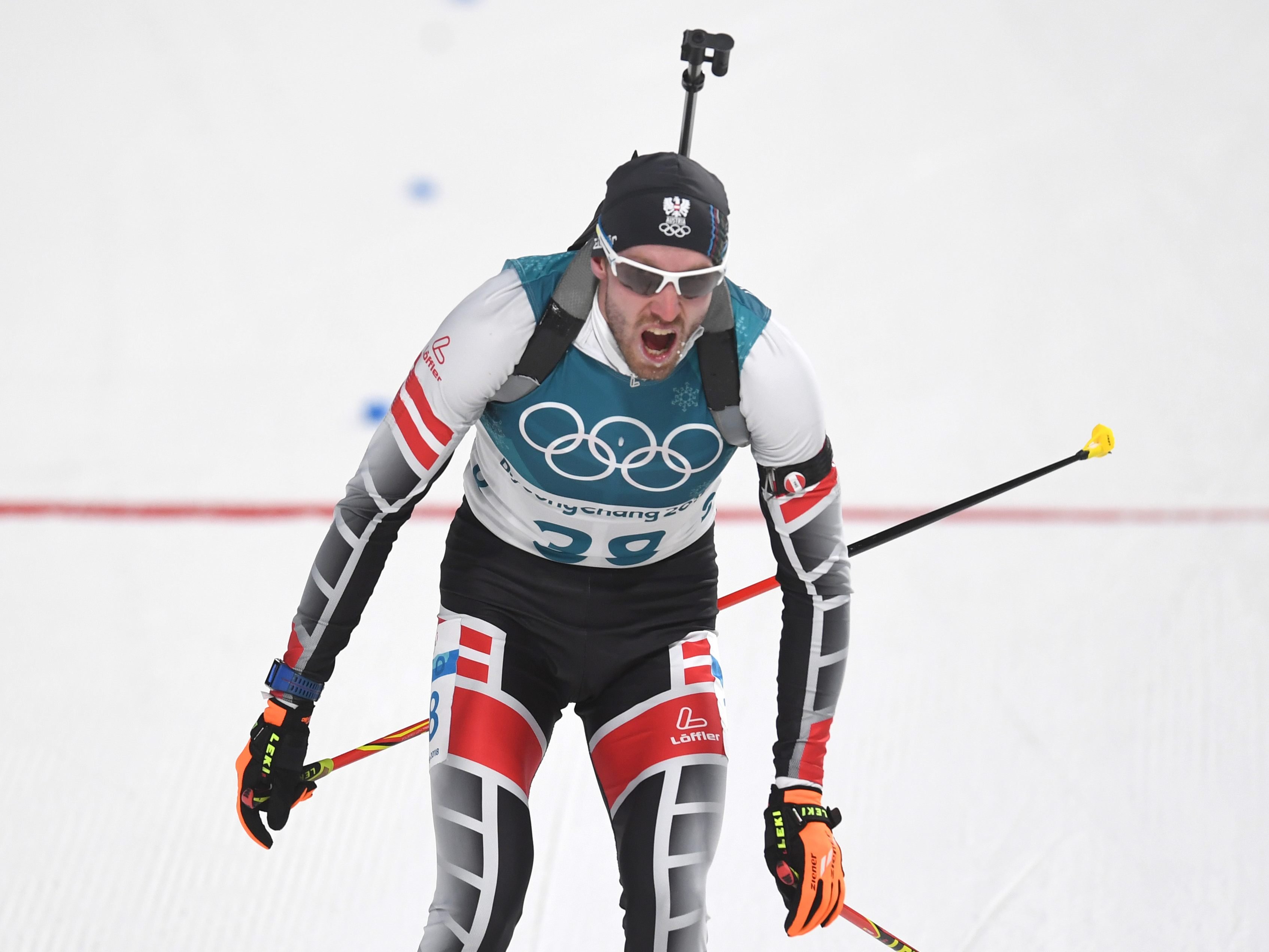 Landertinger holte sich beim Biathlon-Einzel die Bronze-Medaille. Landertinger holte sich beim Biathlon-Einzel die Bronze-Medaille.