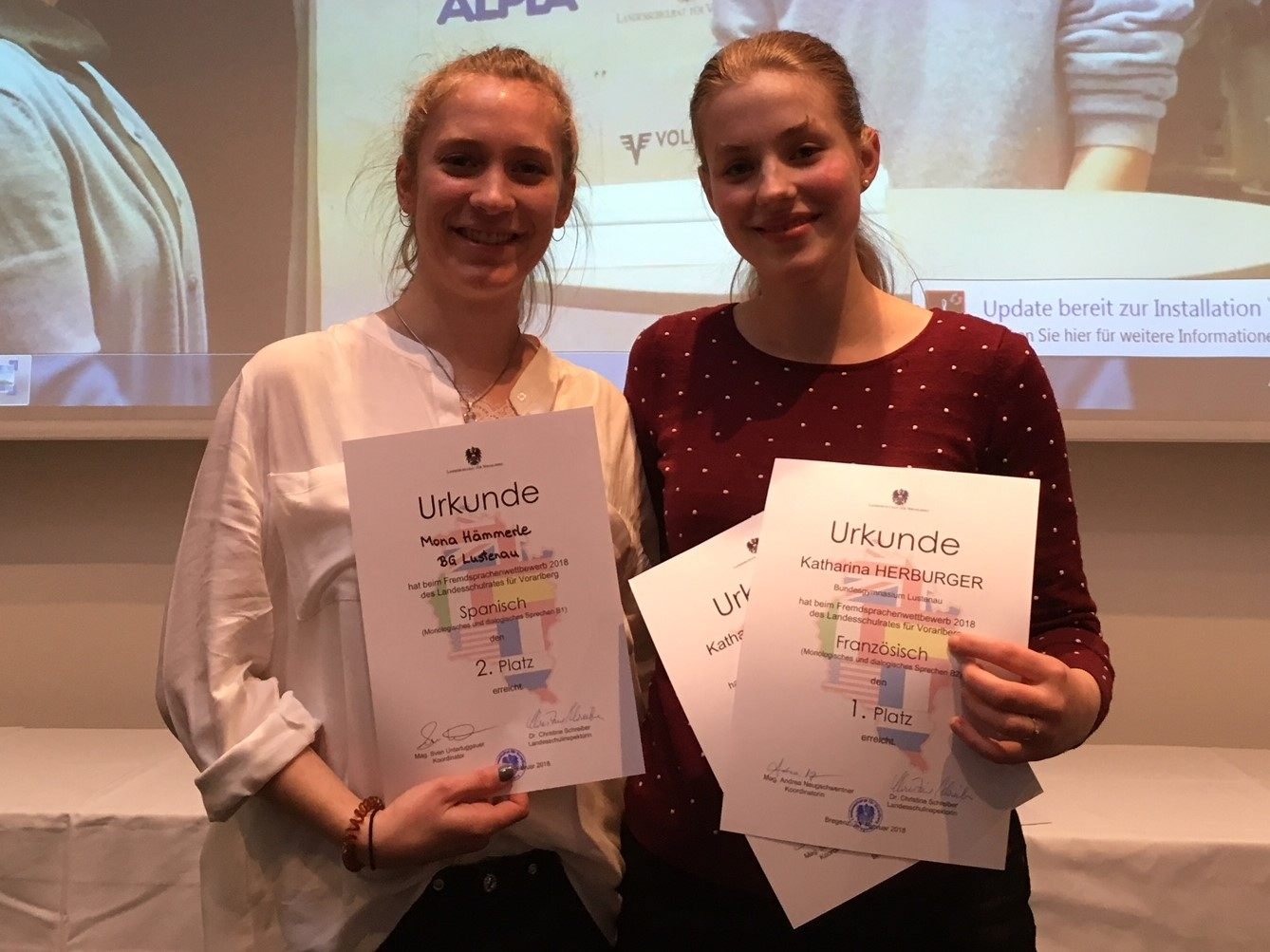 Katharina Herburger bei der Preisverleihung Katharina Herburger bei der Preisverleihung