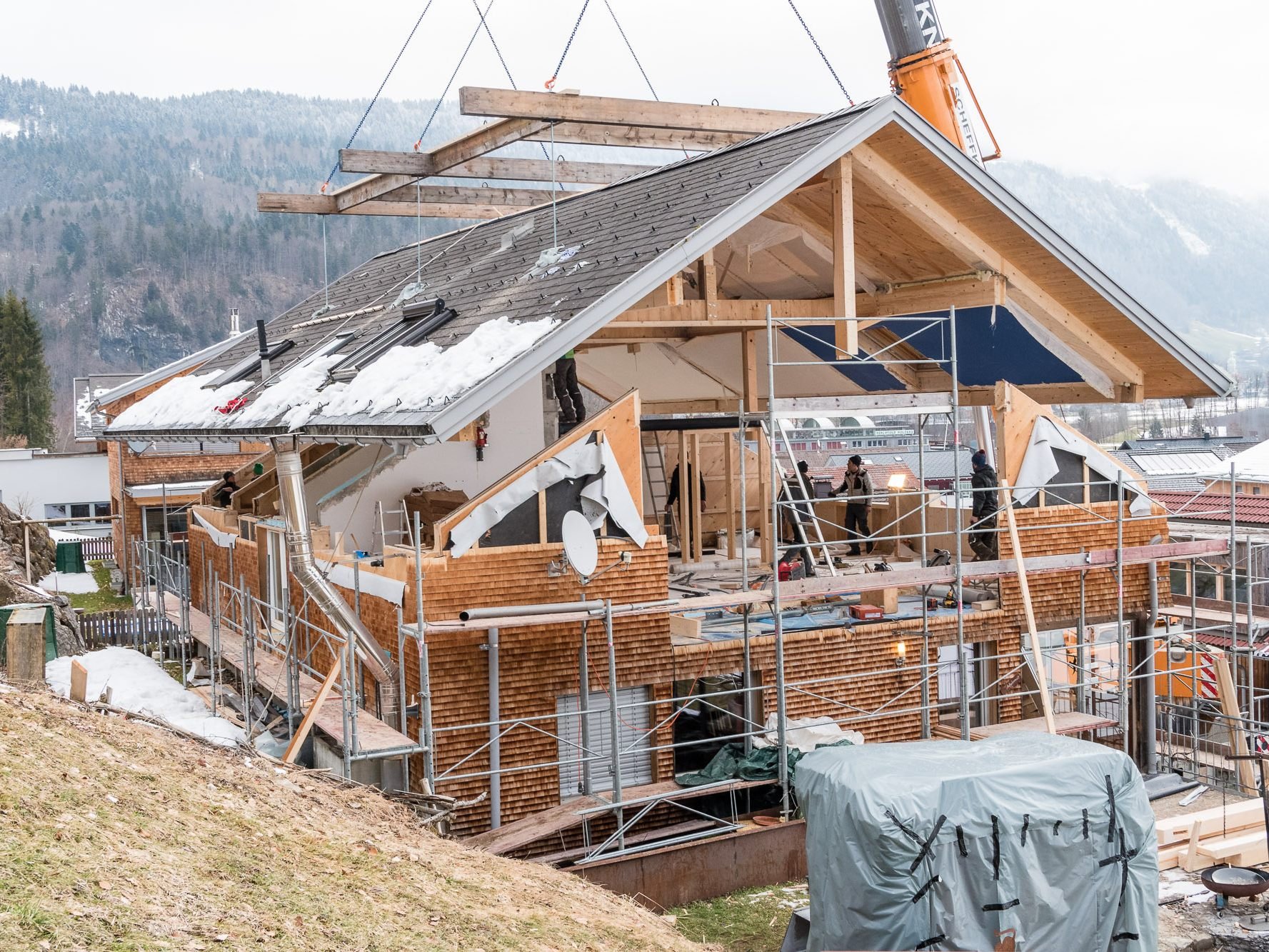 In nur einem Tag konnte ein Haus in Reuthe aufgestockt werden.