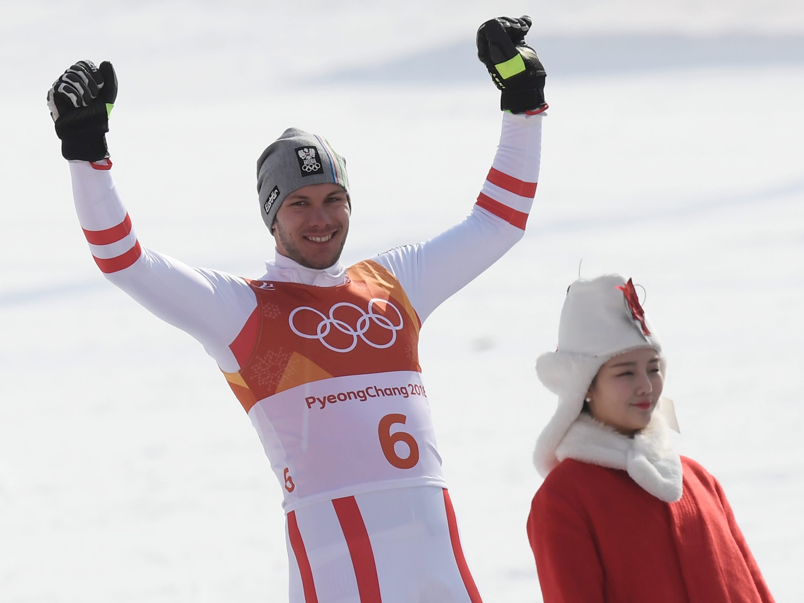 Der Vorarlberger Michael Matt darf sich beim Slalom über Bronze freuen