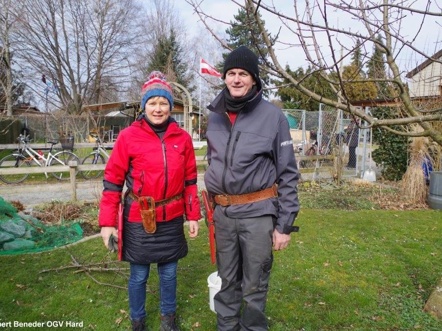 Die beiden Referenten des Winterschnittkurses Sigrid und Sigi