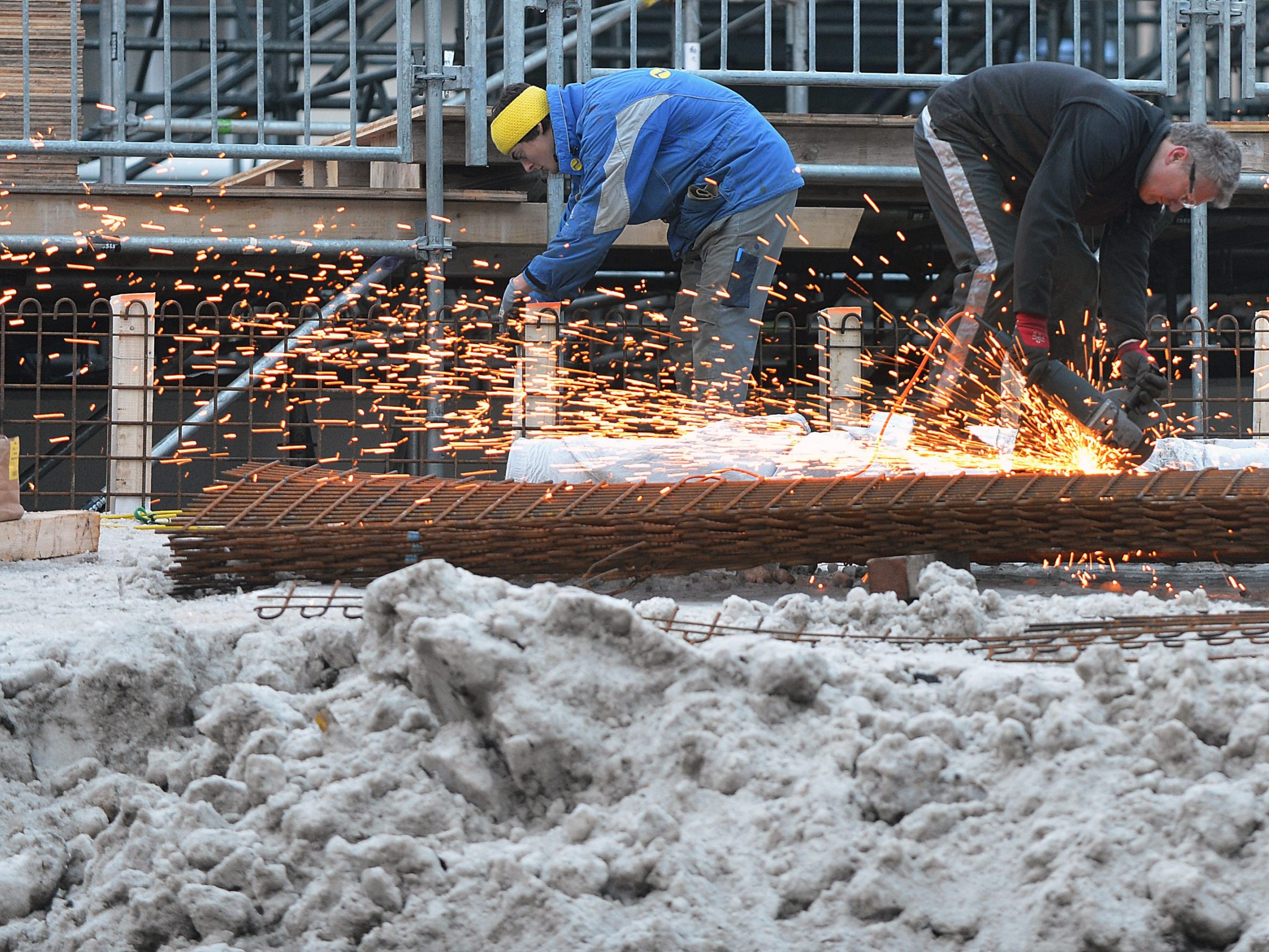 Leider kein 'Kältefrei' für Arbeiter auf dem Bau.