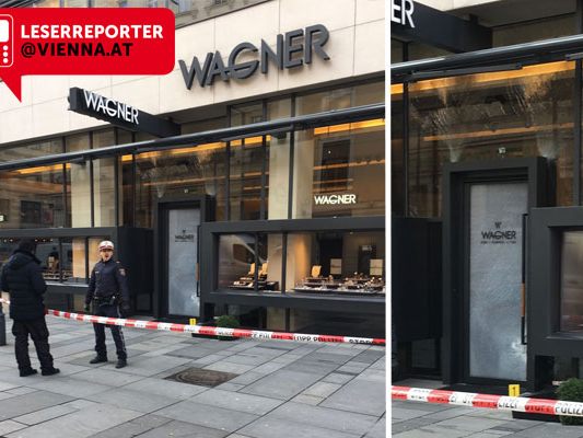 In diesen Juwelier in der Wiener Kärntner Straße versuchten die Täter einzubrechen. In diesen Juwelier in der Wiener Kärntner Straße versuchten die Täter einzubrechen.