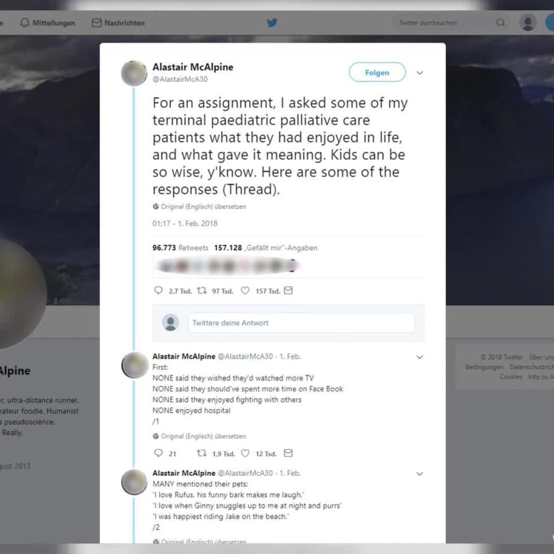 Bewegende Aussagen von Kindern.