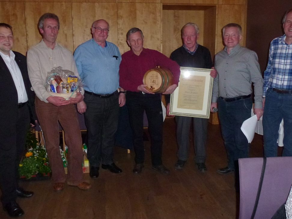 Foto von links:  Mathis Günther, Amann Klaus, Kremml Manfred, Linder Gebhard, Fenkart Alois, Klien Hermann, Fenkart Alois