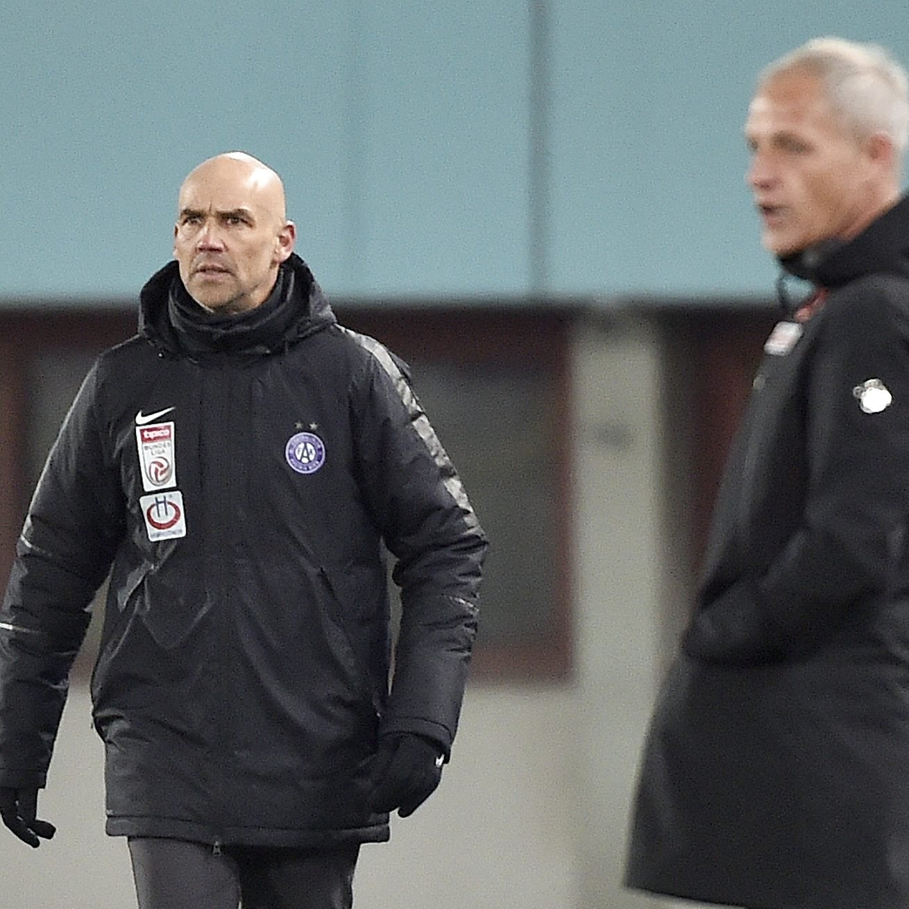 Die Trainer beim Spiel Austria Wien gegen Wolfsberger AC.
