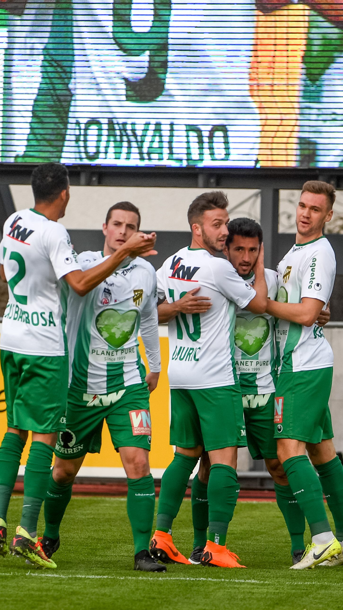 Die Lustenauer jubelten auch im heutigen Heimspiel über einen Sieg.