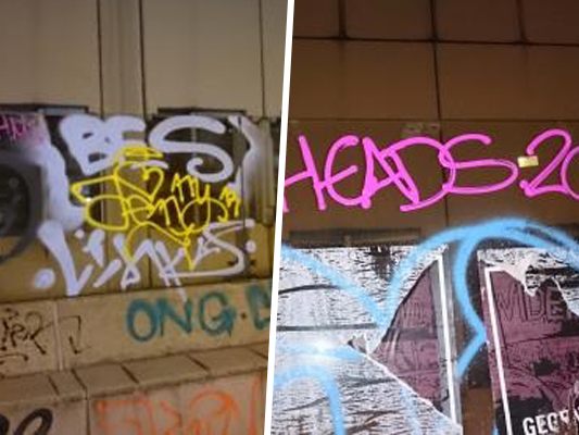 Der Mann wurde dabei beobachtet, wie er eine Plexiglaswand mit Farbe bemalte.
