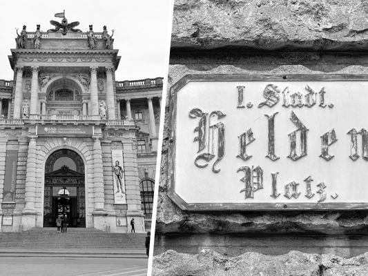 Der Wiener Heldenplatz als Hauptplatz der Republik Österreich.