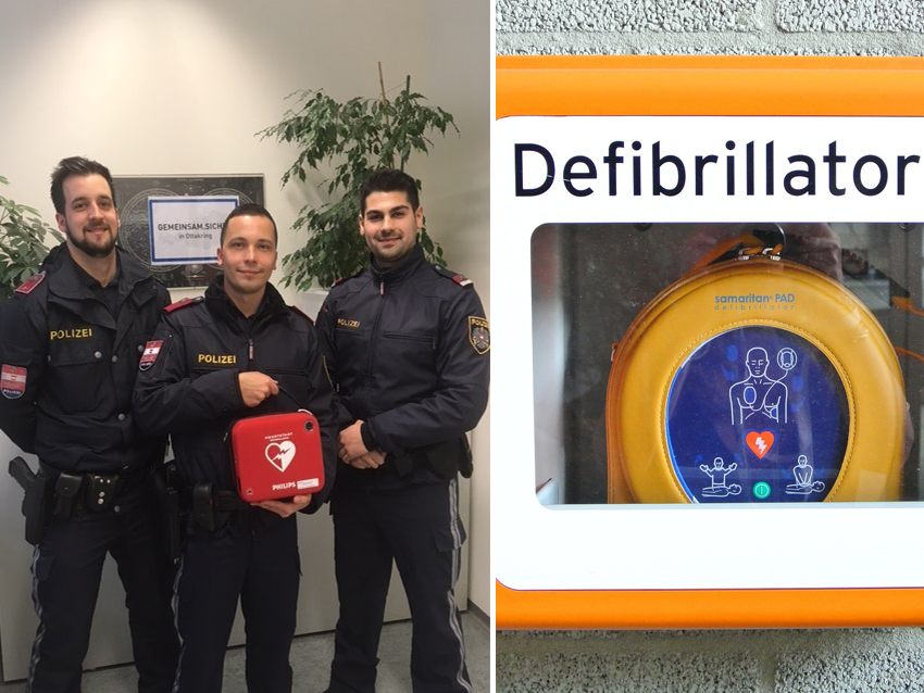 Seit 2 Jahren werden vermehrt Streifenwagen der Wiener Polizei mit Defibrillatoren ausgestattet.