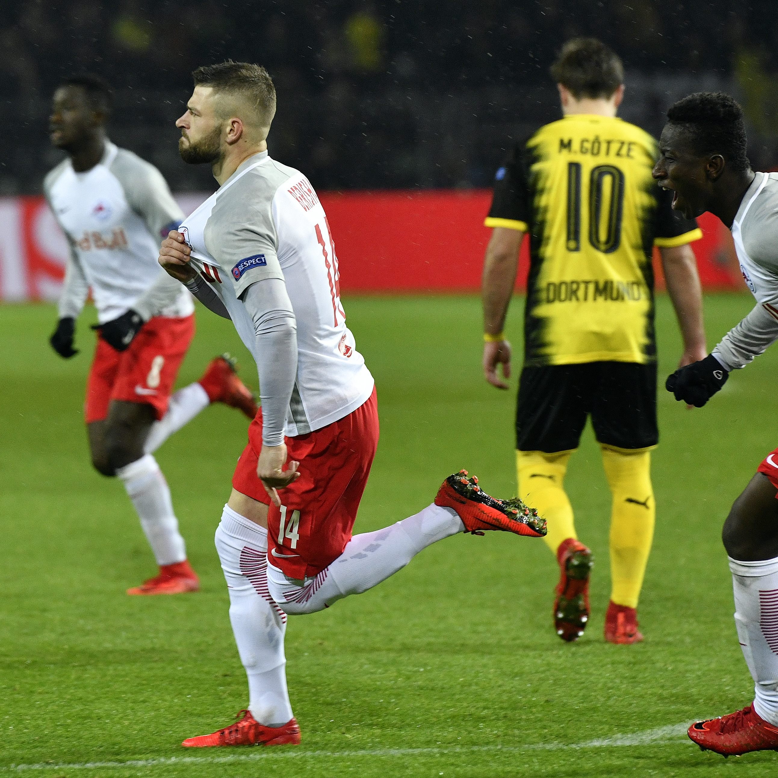 Salzburgs Valon Berisha konnte gegen Borussia Dortmund gleich zweimal jubeln.