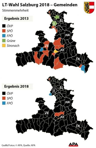 LT-Wahl in Salzburg 2018 - Gemeinden LT-Wahl in Salzburg 2018 - Gemeinden