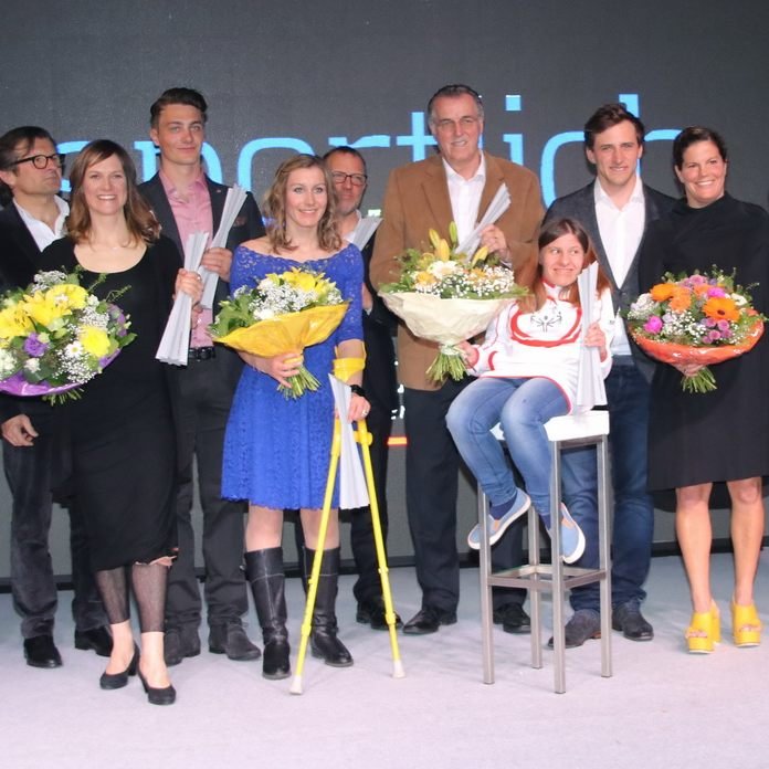 Alle Sieger der Sportlerwahl 2017 mit LH Markus Wallner und Sport LR Barbara Schöbi-Fink