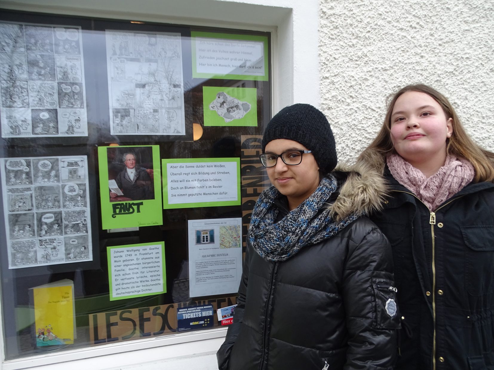 Graphik Novels (Literaturcomics) zu Goethes „Faust“ zierten die Fenster der TSH. Graphik Novels (Literaturcomics) zu Goethes „Faust“ zierten die Fenster der TSH.