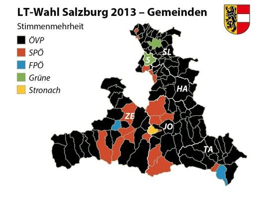 Das waren die stimmenstärksten Gemeinden bei der Wahl in Salzburg im Jahr 2013 Das waren die stimmenstärksten Gemeinden bei der Wahl in Salzburg im Jahr 2013