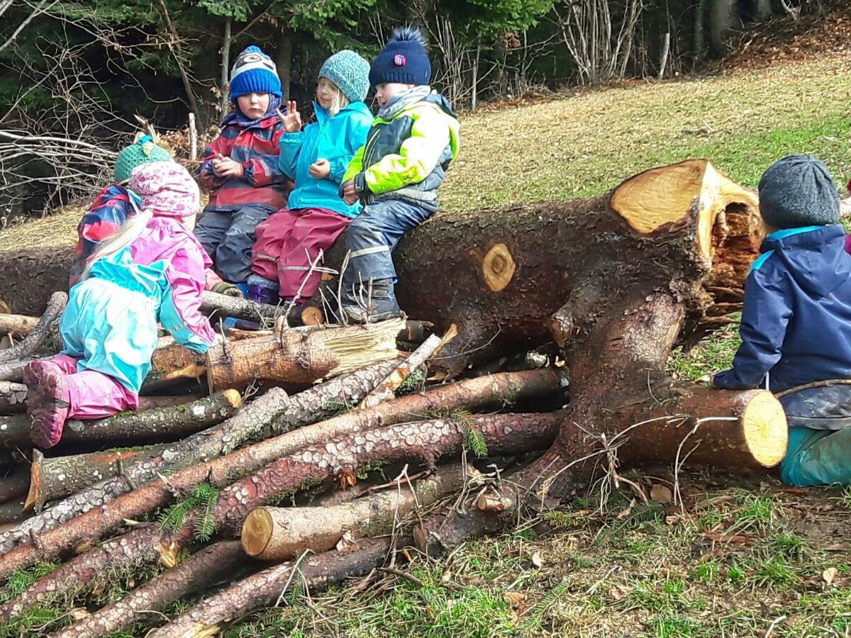 Die Kinder lieben es, in der Natur zu sein.