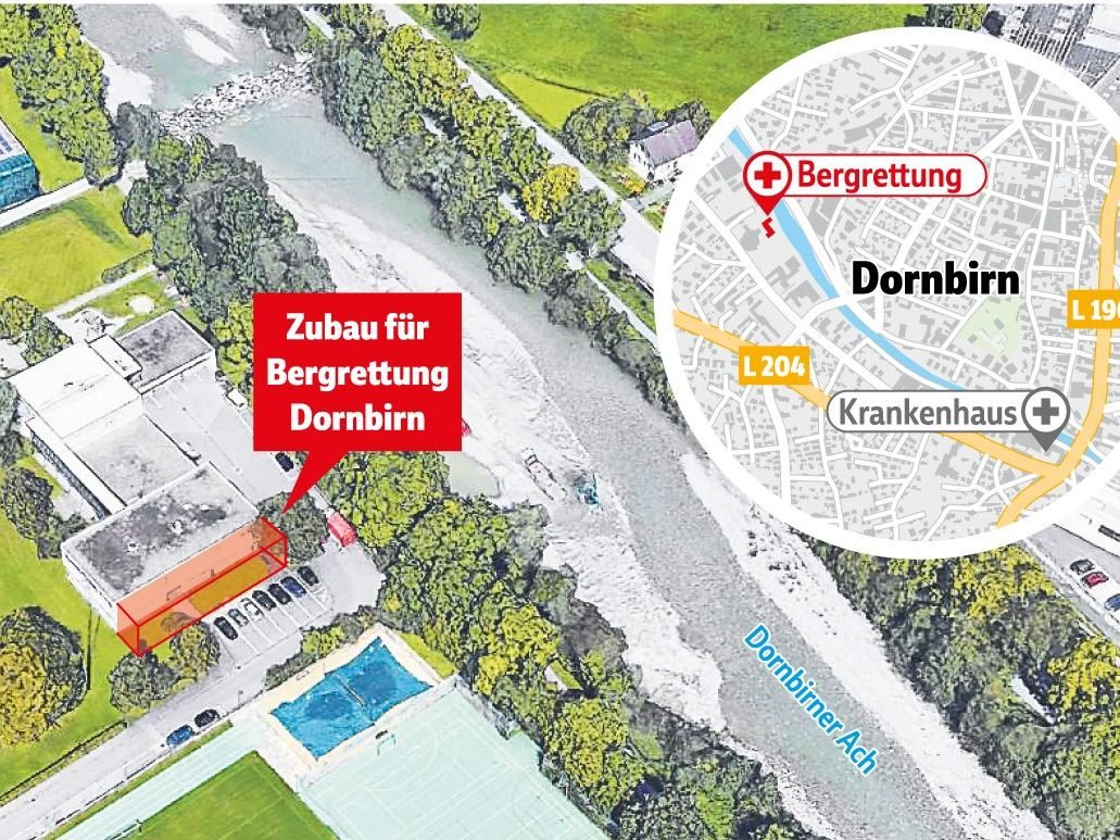 Anbau für die Bergrettung. 160 Quadratmeter, 760.000 Euro Kosten.