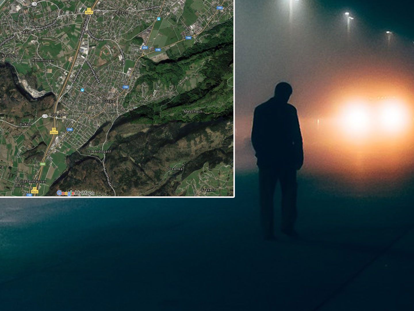 Der unbekannte Mann kollidierte mit dem Auto.