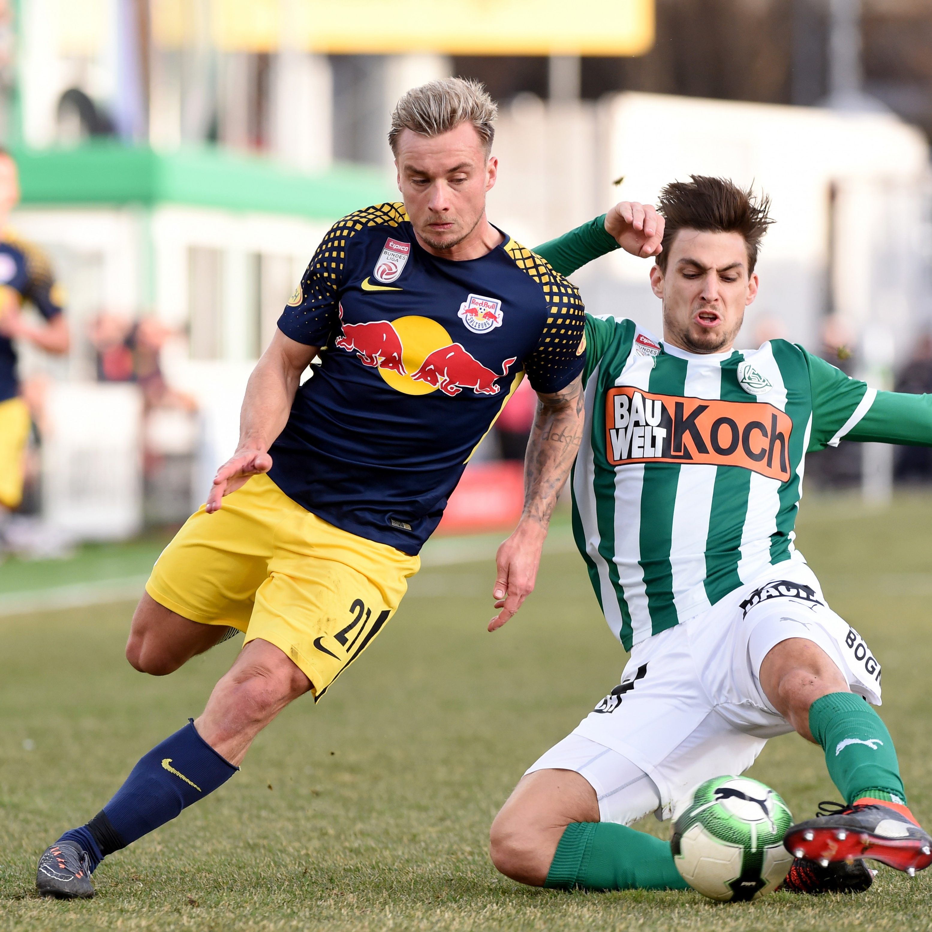 Mattersburg und Red Bull Salzburg ringen im Pappelstadion um den Sieg.
