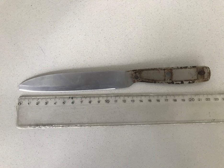 Mit diesem Messer wurde die Frau in der Wiener Straßenbahn bedroht. Mit diesem Messer wurde die Frau in der Wiener Straßenbahn bedroht.
