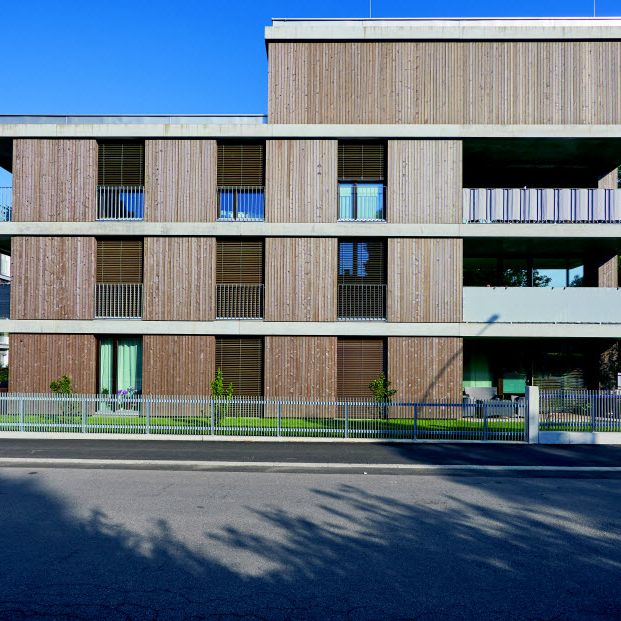 Sozial durchmischte Wohnanlage mit einem Villengarten