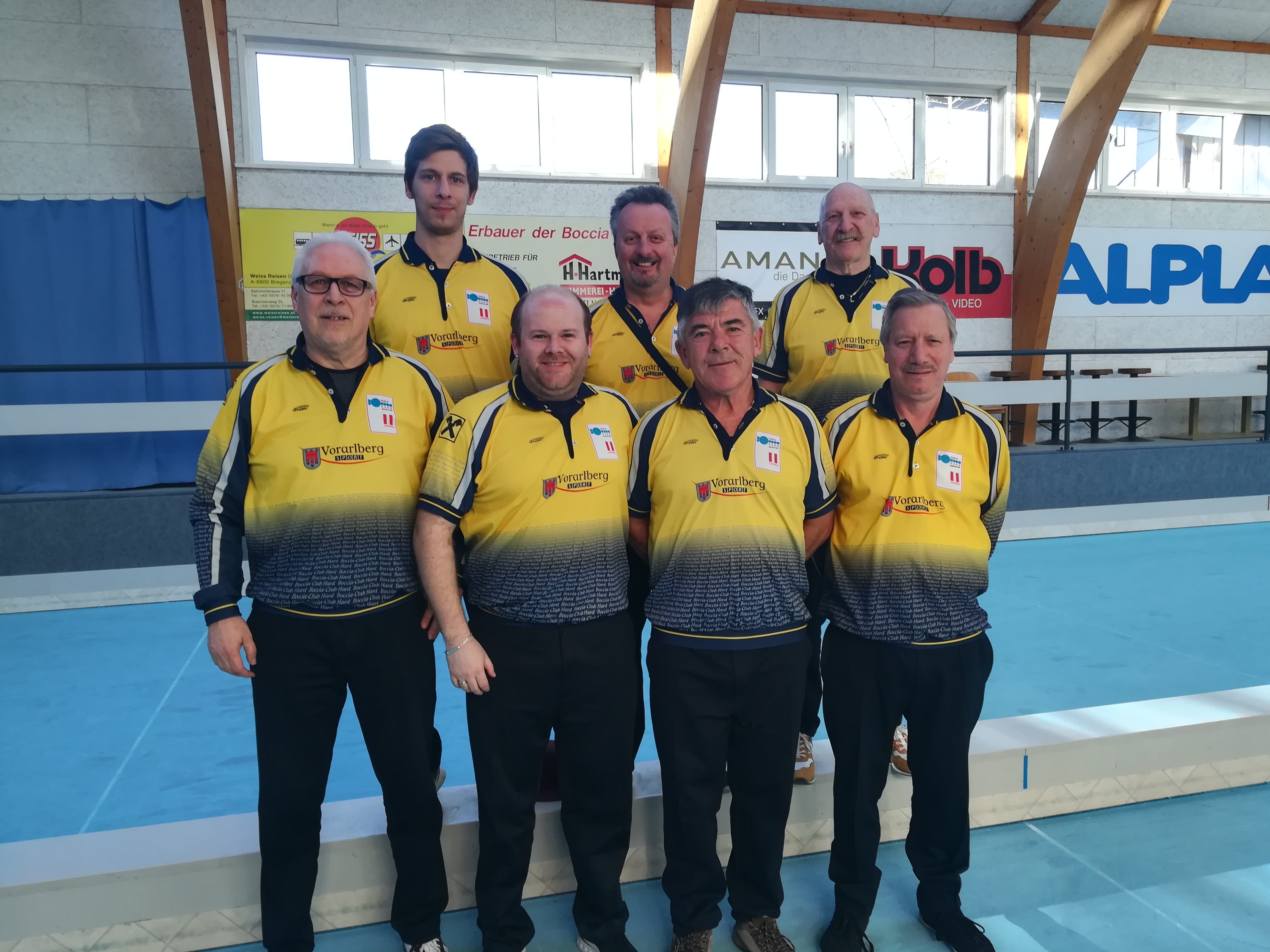 von links hinten - Simon Klaus, Günther Baur, Günther ILL von links vorne – Dieter ILL, Philipp Wolfgang, Miro Marinovic, Othmar Klaus von links hinten - Simon Klaus, Günther Baur, Günther ILL von links vorne – Dieter ILL, Philipp Wolfgang, Miro Marinovic, Othmar Klaus