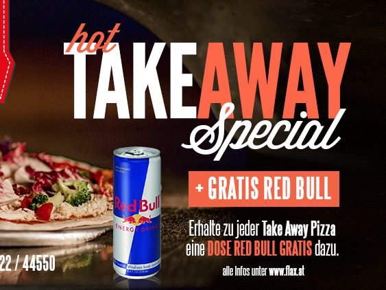 Aktion im Juni - Zu jeder TAKE AWAY PIZZA + 1 RED BULL gratis dazu!