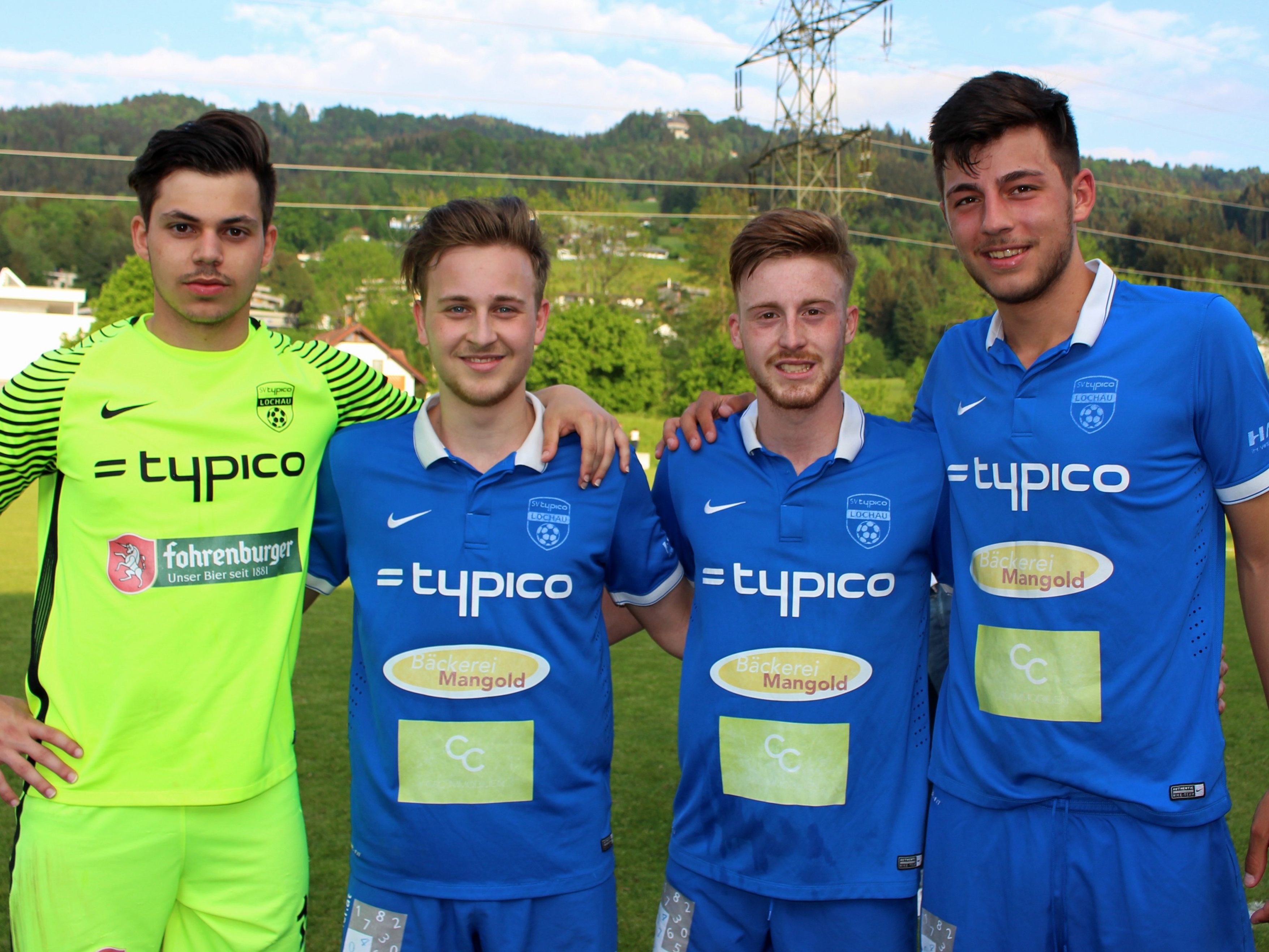 Tormann Sandro Eichhübl, der Doppeltorschütze Kevin Prantl, sein Bruder Patrick Prantl und Mannschaftskapitän Fabio Feldkircher, alle aus dem Lochauer Nachwuchs! Tormann Sandro Eichhübl, der Doppeltorschütze Kevin Prantl, sein Bruder Patrick Prantl und Mannschaftskapitän Fabio Feldkircher, alle aus dem Lochauer Nachwuchs!