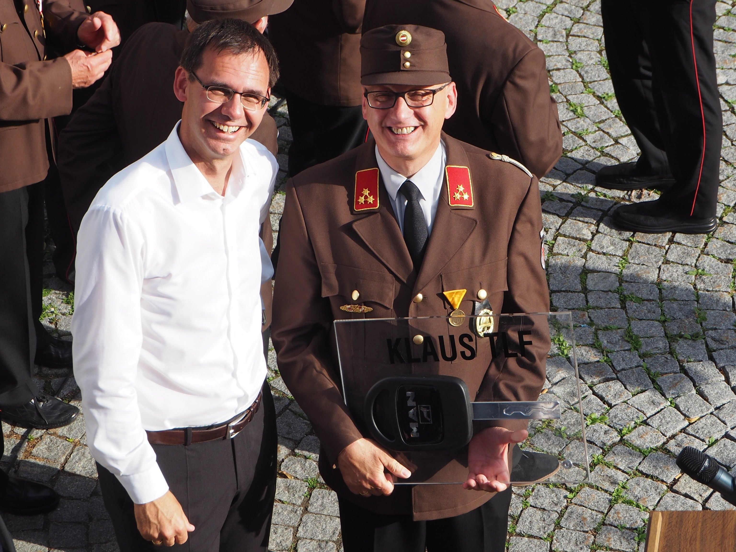 Landeshauptmann Markus Wallner mit Kommandant Wolfgang Berchtel