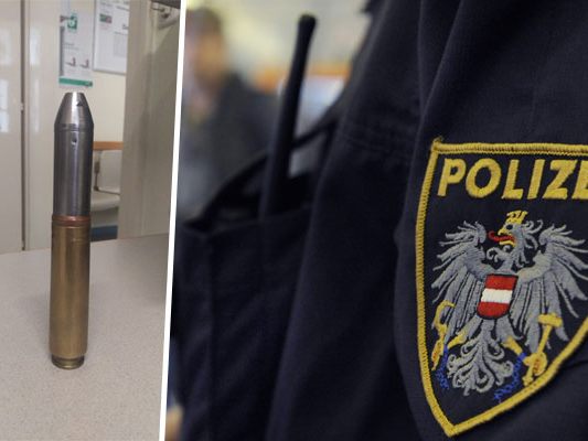 Dieses Kriegsrelikt brachte der Mann in eine Wiener Polizeiinspektion. Dieses Kriegsrelikt brachte der Mann in eine Wiener Polizeiinspektion.