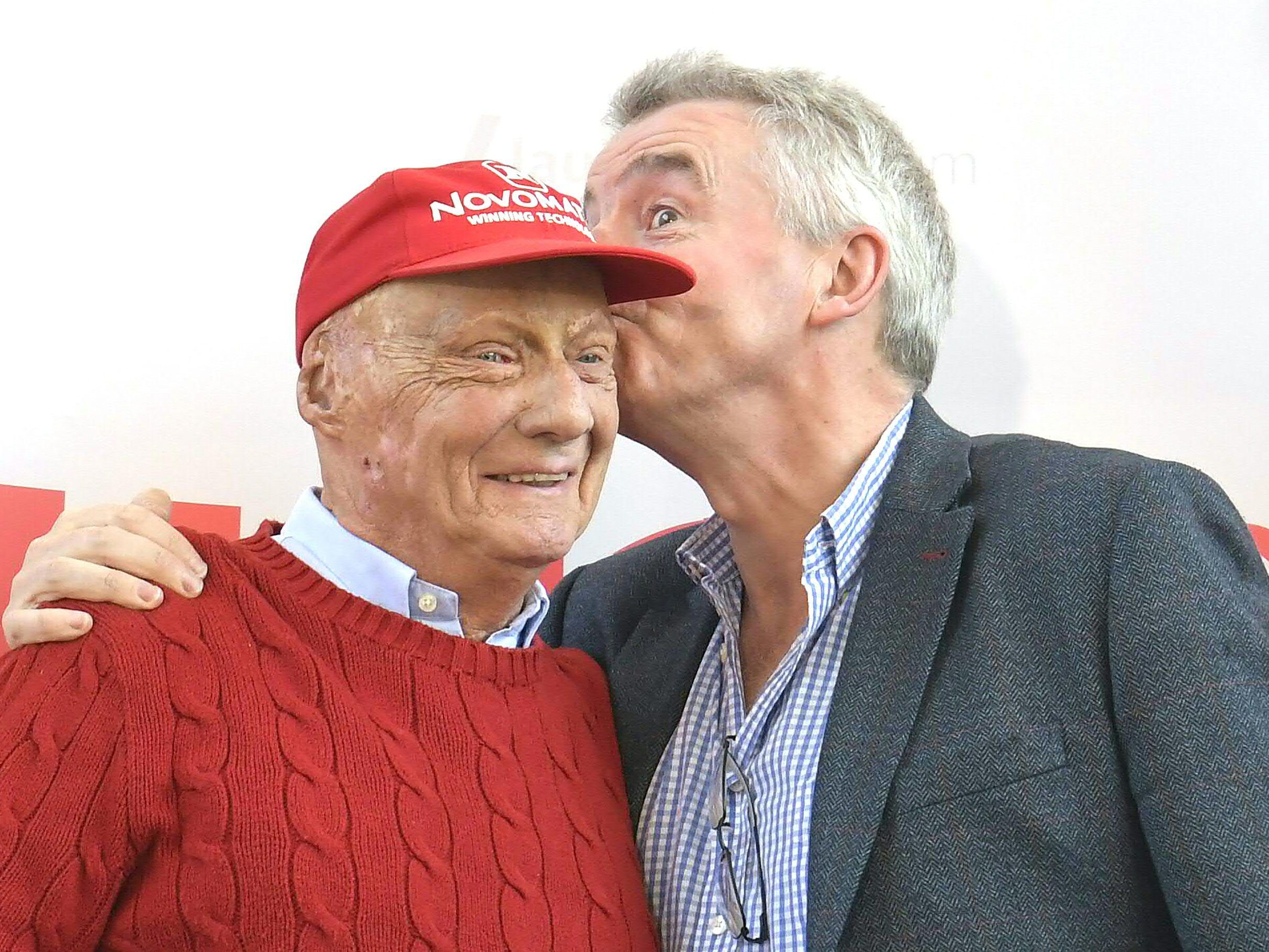 Zwei Airline-Gründer unter sich: Nikki Lauda und Michael O'Leary (r).