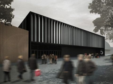 Außenansicht des Neubaus der Halle 5