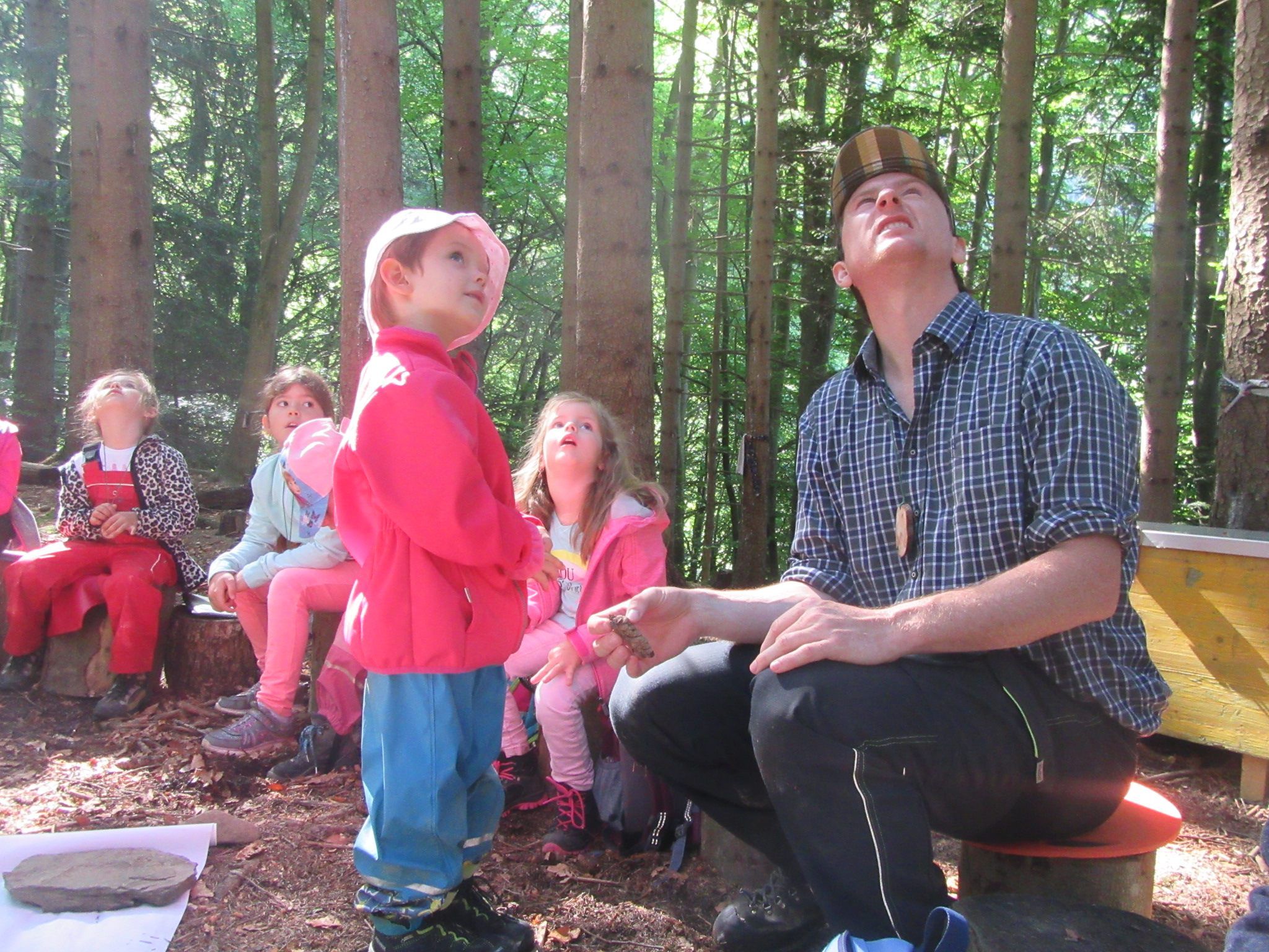 Jede Menge zu bestaunen gab es auf dem Waldweg mit Förster und Waldpädagoge Arthur Heel.