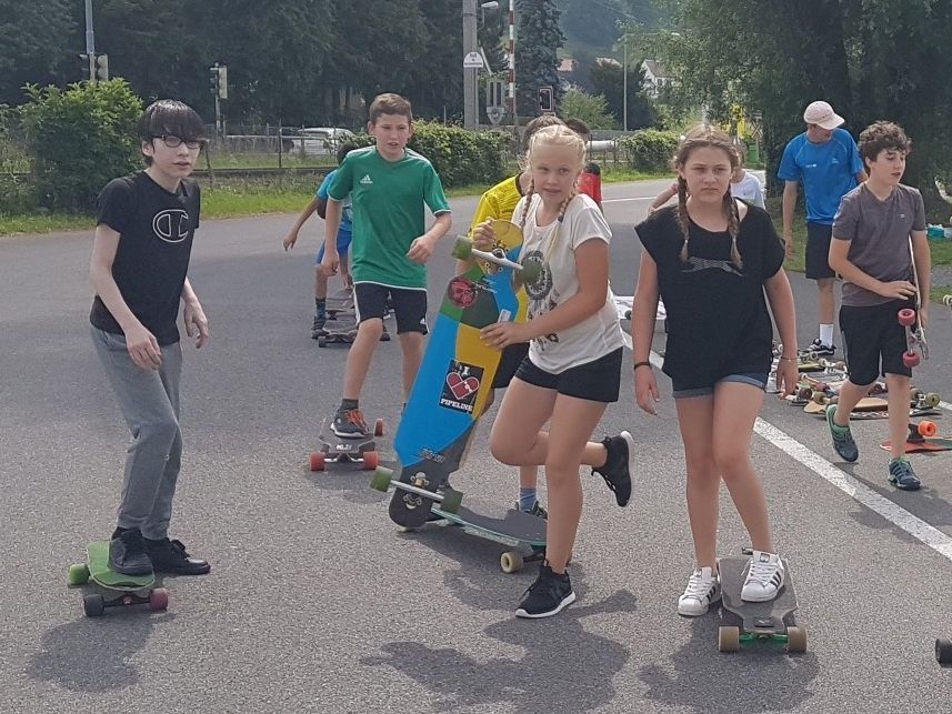 Beim Longboarden war gutes Gleichgewicht gefragt.