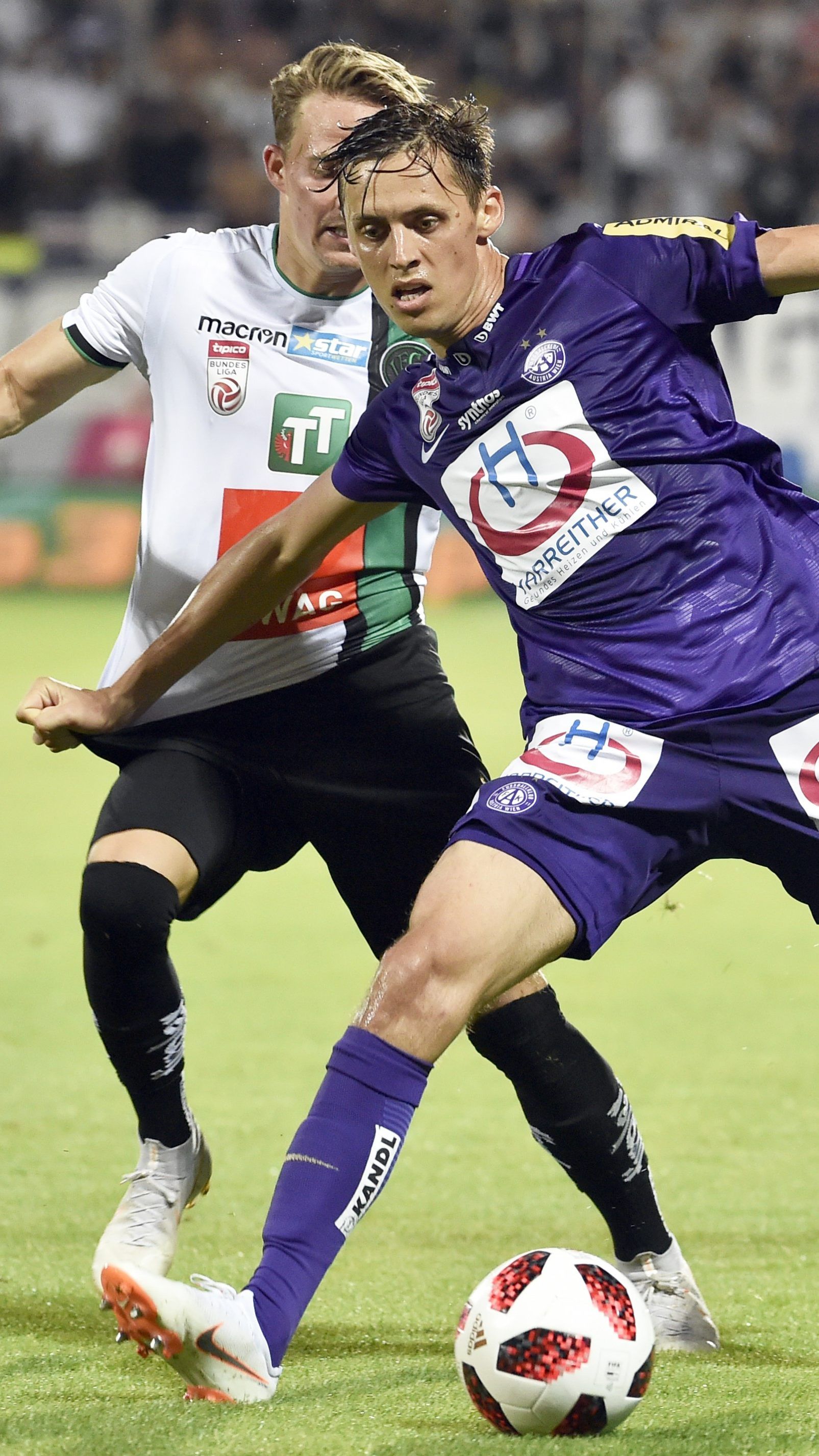 Die Wiener Austria gewann am Freitagabend mit 2:1 gegen Wacker Innsbruck.