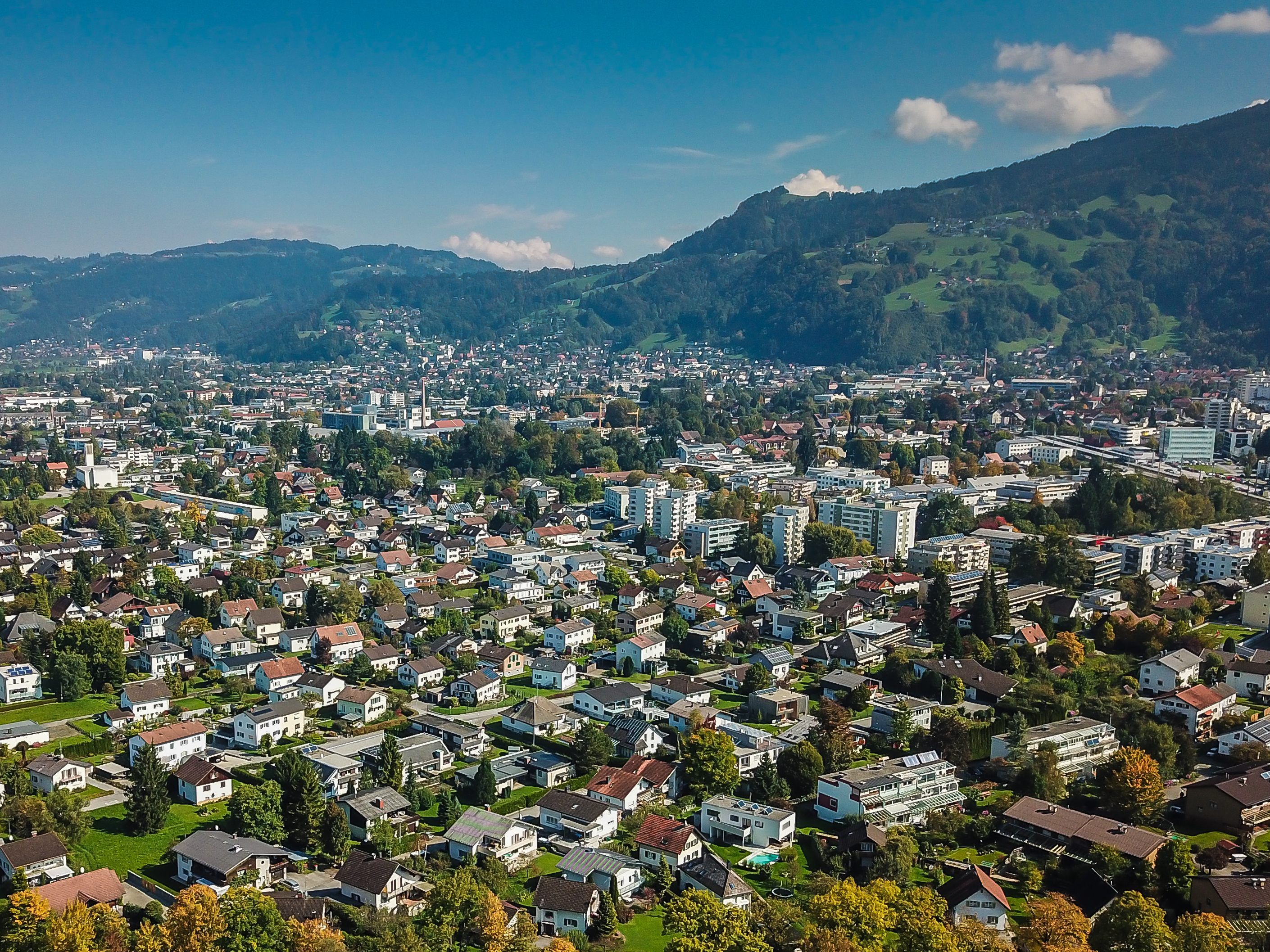 Dornbirn aus der Luft.