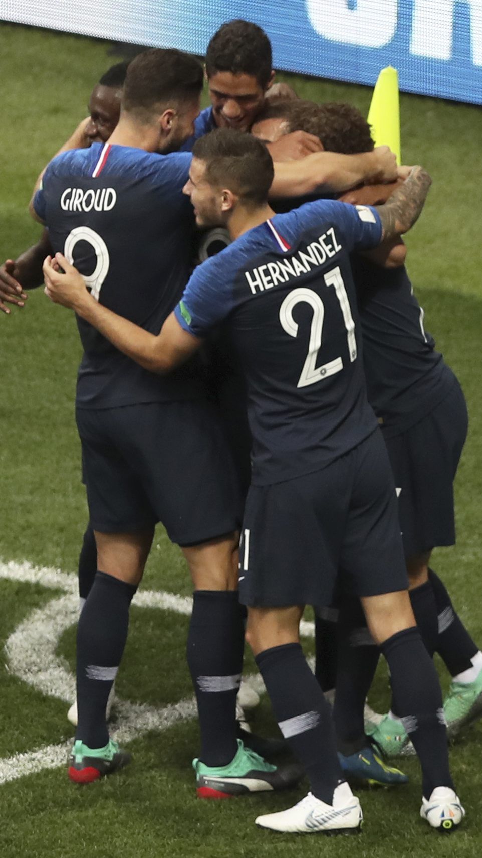Zur Halbzeit dürfen die Franzosen bereits über zwei Tore gegen Kroatien im WM-Finale jubeln.