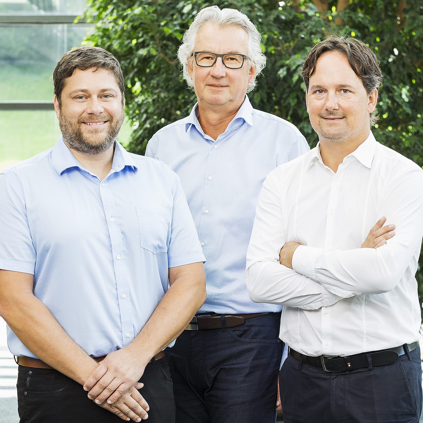 Die Geschäftsführung der Offsetdruckerei Schwarzach (v.l.): Johannes Knapp, Ing. Eduard Fischer und Ralph Joser MBA.